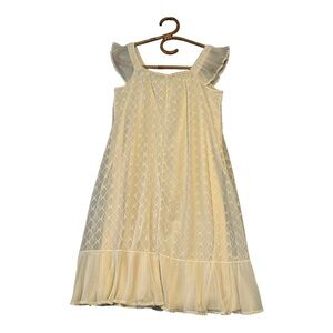 Vintage | Cream Sheer Overlay Frill Sleeve‎ Nightgown